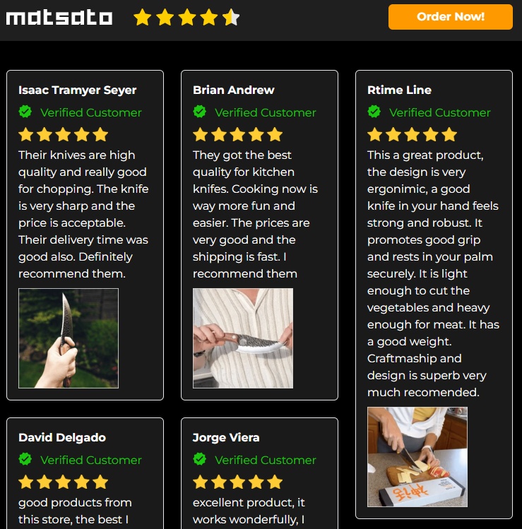 Matsato Kitchen Knife Reviews: Real Customer Complaints & Price Analysis